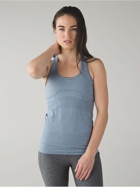 Lululemon Swiftly Tech Racerback in Heathered Blue Denim